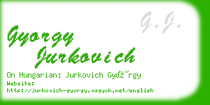 gyorgy jurkovich business card